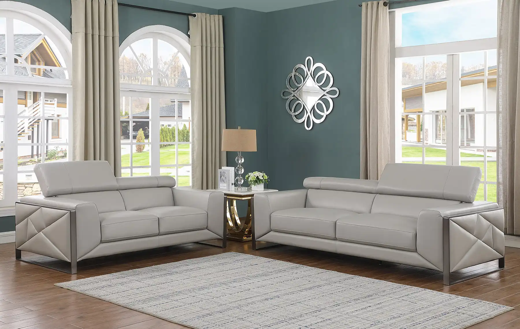 Why is a combination of a leather sofa and wall art can transform a living room